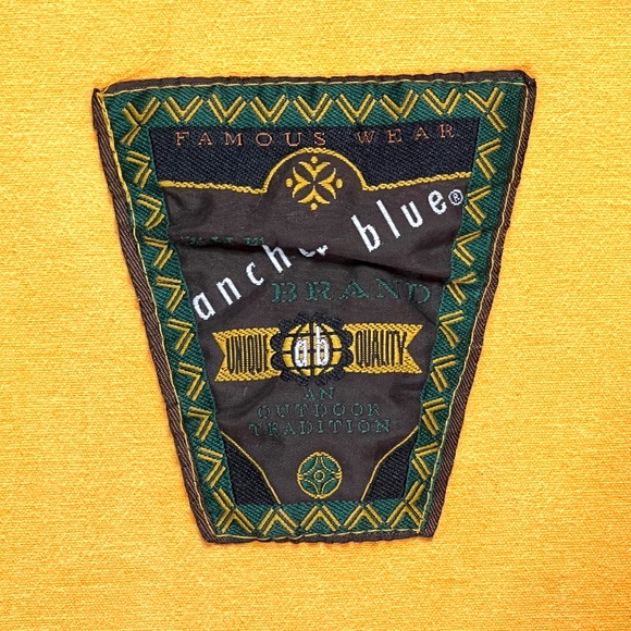 Vintage 90s Mens Anchor Blue Yellow Hooded Chore Jacket Y2K - Picture 5 of 8